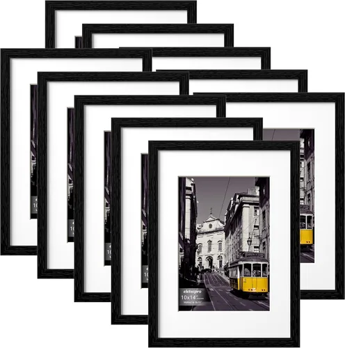 Vista 24 de eletecpro Juego de 5 marcos de fotos de 8 x 10 pulgadas, collage de fotos, decoración de pared, fotos de 5 x 7 con paspartú o de 8 x 10 pulgadas sin