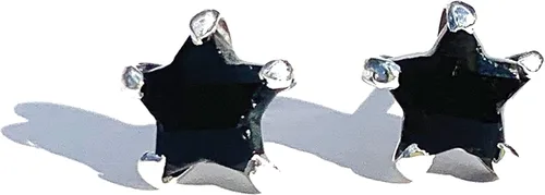 Vista 10 de Aretes de estrella de piedras preciosas naturales para mujeres y hombres, lapislázuli, ónix, piedra lunar, labradorita, turmalina negra, hechos a