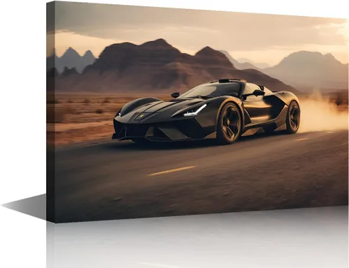 Vista 28 de Car Pictures for Living Room Wall Decor Super Car Driving Art Prints City Highway Road Paintings 1 Piece Canvas Wall Art Super Car Canvas Prints