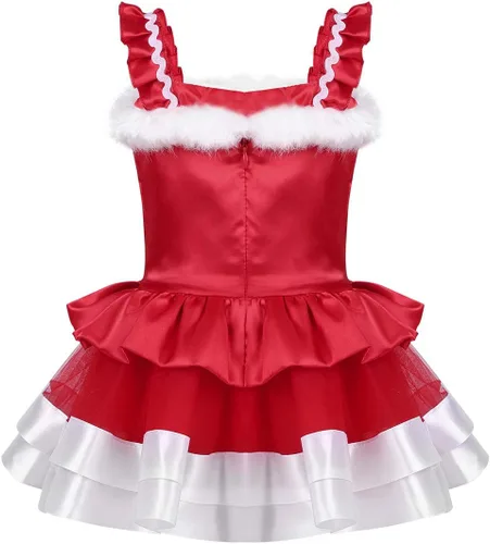 Vista 2 de Agoky Vestido de Navidad para bebés, niñas, con tutú de fiesta