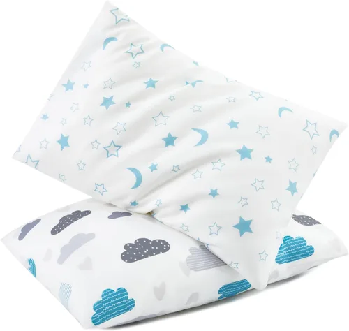 Vista 9 de TILLYOU Paquete de 2 fundas de almohada para niños pequeños con cierre de sobre, 13" x 18" de microfibra sedosa y suave, fundas de almohada de viaje