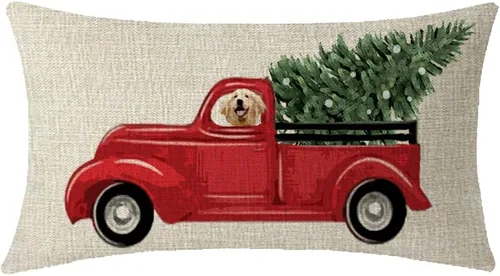 Vista 7 de Andreannie - Juego de 4 fundas de almohada decorativas con diseño de copo de nieve de Navidad, «Let It Snow», «Baby It's Cold Outside», ciervo rojo