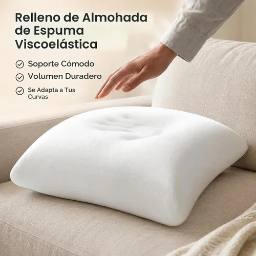 Vista 2 de AM AEROMAX Cojín de espuma viscoelástica de 12 x 20 pulgadas, rectangular Blanco
