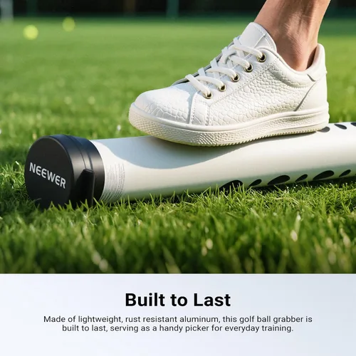 Vista 7 de NEEWER Tolva de tubo para pelotas de tenis y pelotas de pickleball, sección desmontable sin doblez, recogedor superior con tapón y correa