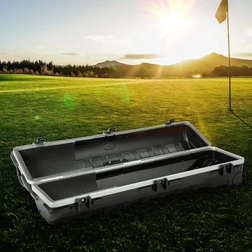 Vista 5 de SKB Staff ATA Hard Shell Plastic Golf Travel Case for Cart Bags with 2 Wheels - Heavy-Duty Rolling Club and Driver Carrier for Airline Transport