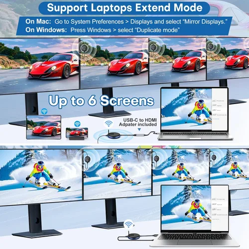 Vista 9 de HDMI inalámbrico PRO: un transmisor y dos receptores, kit de extensor de múltiples TV inalámbrica, control de calor, Plug and Play, 165 pies/164.0