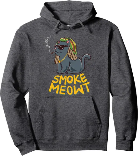 Vista 4 de Weed Smoking Cat Smoke Meowt THC CBD Marihuana Stoner Kitten Sudadera con capucha