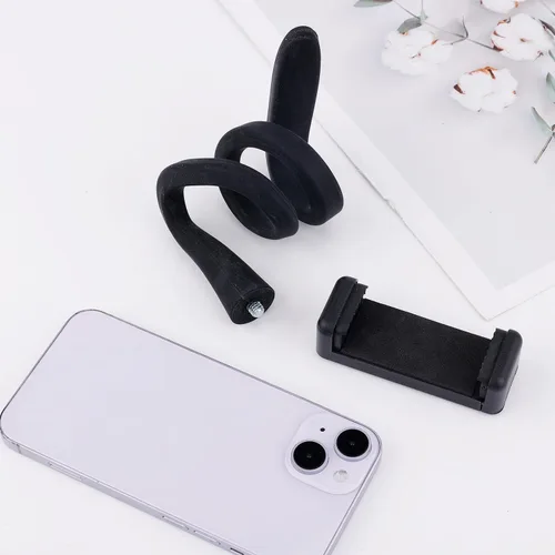 Vista 3 de Soporte de teléfono para cochecito de bicicleta, soporte flexible para cochecito de bicicleta con agarre de brazo antideslizante, abrazadera