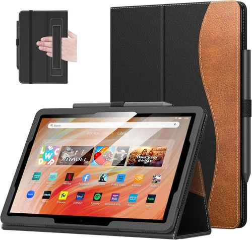 Vista 36 de MoKo - Funda para tablet Kindle Fire HD 10 y 10 Plus (11.ª generación, versión 2021), diseño delgado y plegable con función de encendido y apagado