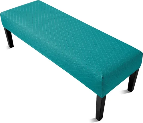 Vista 37 de YISUN Fundas de banco de jacquard para comedor, funda elástica lavable y extraíble para banco, protector de asiento rectangular para bancos