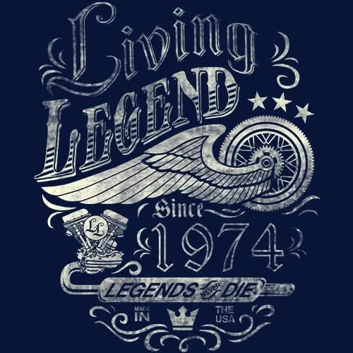 Vista 5 de 50th Birthday Gift Shirt for Men - Living Legend 1974 Legends Never Die - 50th Birthday Gift