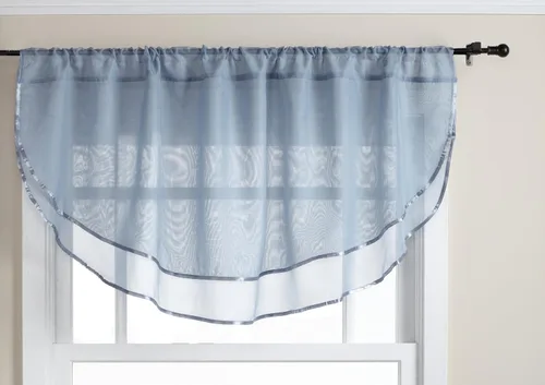 Vista 71 de Stylemaster Elegance Cenefa recta de gasa transparente, 60 x 14 pulgadas, color dorado