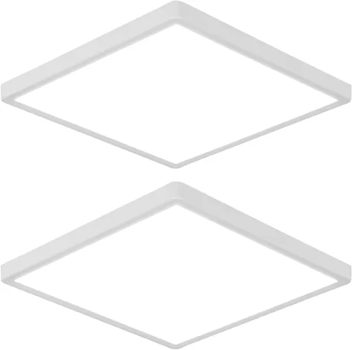 Vista 11 de DELIPOP Paquete de 6 luces LED empotrables cuadradas de 4.72 pulgadas, 6500 K ultra delgada sin marco, luz de techo de panel delgado de 20 W