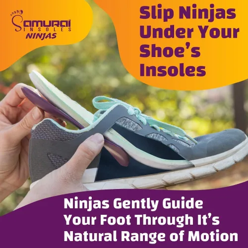 Vista 4 de Samurai Plantillas Ninjas con soporte para arco para zapatos, fascitis plantar, pies planos, alivio de espinillas para mujeres y hombres, alivio