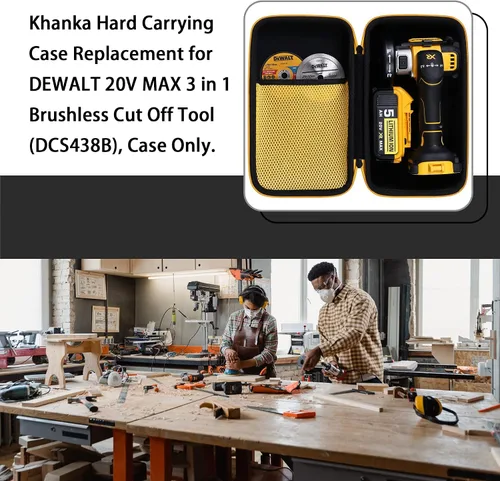 Vista 3 de khanka Estuche de transporte duro de repuesto para DEWALT 20V MAX 3 en 1 herramienta de corte sin escobillas (DCS438B), solo funda