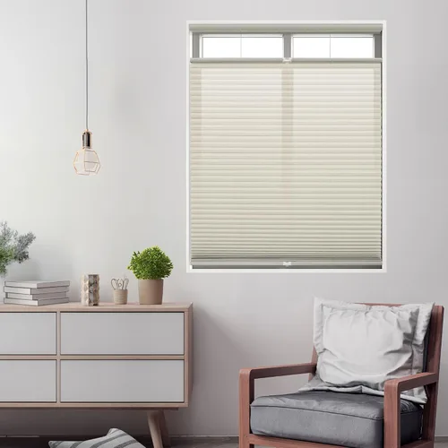 Vista 4 de DEZ FURNISHINGS Persiana Celular Inalámbrica de 1" con Filtro de Luz de Arriba Hacia Abajo y de Abajo Hacia Arriba, 20"W x 64"H, Alabastro