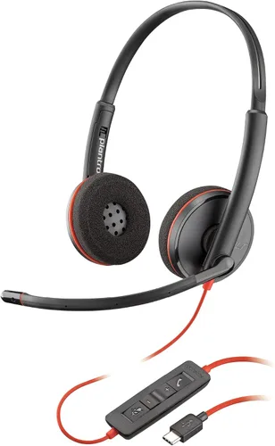 Vista 3 de Plantronics Blackwire 3220 - Auriculares con cable de doble oreja (estéreo) con micrófono Boom - USB-A para conectarse a su PC y/o Mac