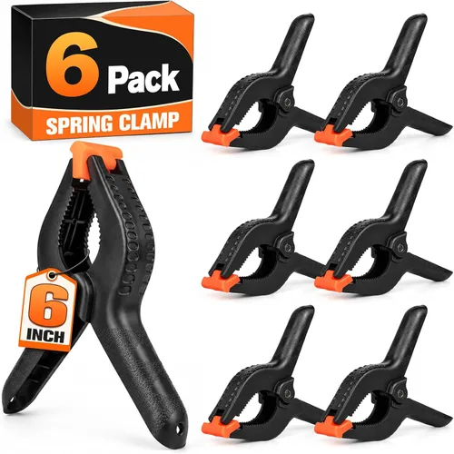 Vista 9 de Clips resistentes, paquete de 12 abrazaderas de resorte, abrazadera grande Naranja