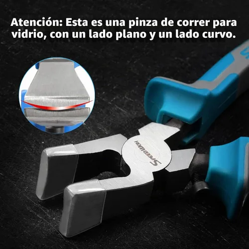Vista 2 de SPEEDWOX Juego de 2 alicates para correr de vidrio y romper alicates Grozer, 2 piezas con 2 pares de puntas de goma, alicates profesionales