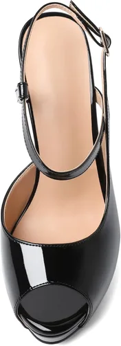 Vista 3 de Joseywade Sandalias de tacón alto con plataforma para mujer, sandalias de tacón alto con punta abierta, zapatos de vestir de fiesta de tacón