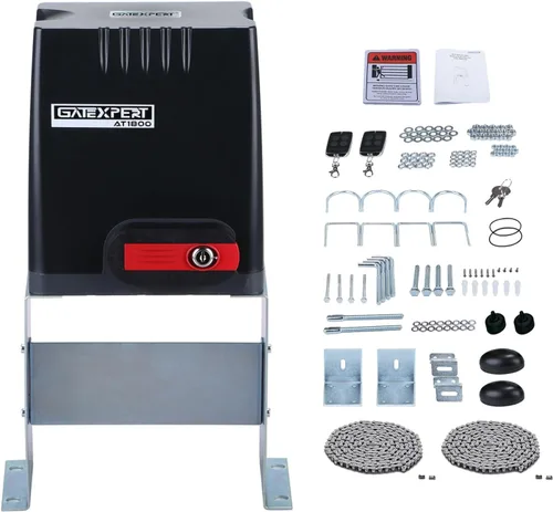 Vista 8 de Abridor automático de puerta corredera con transmisores de control remoto y sensor de fotocélula infrarroja – Kit de operador de puerta de seguridad