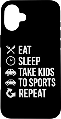 Vista 23 de Eat Sleep Take Kids to Sports Repeat Sports Parent Life Case for iPhone 17