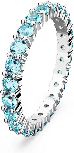 Vista 2 de SWAROVSKI Colección de anillos de cristal de matriz, corte redondo, engaste de punta, acabado rodio
