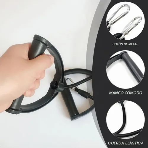 Vista 2 de 2 bandas de resistencia con clips, banda de resistencia fuerte con mango de ABS, bandas de ejercicio, accesorios de cable de repuesto para máquina