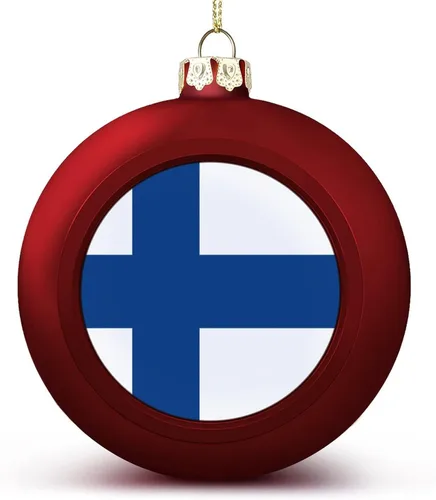 Vista 23 de Adornos de bola de Finlandia, bandera de las naciones, adorno de bola de Navidad, bandera de Finlandia, adornos de plástico para árbol de Navidad