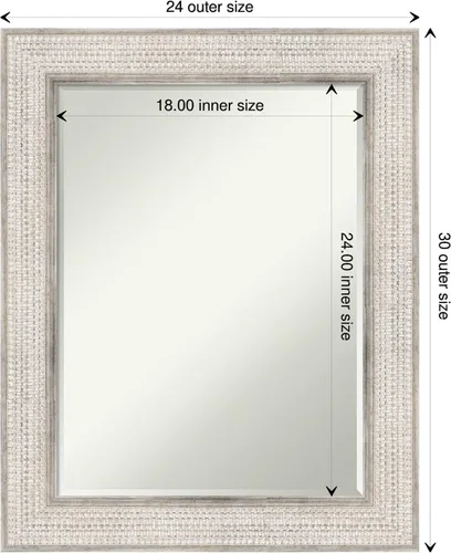 Vista 3 de Amanti Art Bathroom Mirror for Over Sink, Vanity Mirror, Wood Frame, Hangs Horizonally and Vertically, Bathroom Wall Decor, Petite Bevel Edge