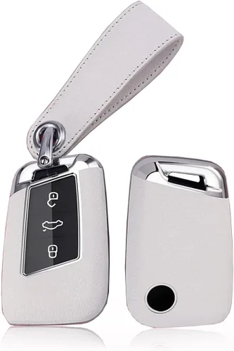 Vista 10 de ontto Funda de cuero para llavero VW Smart Remote Key Case para Volkswagen, Negro