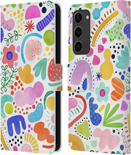 Vista 131 de Head Case Designs Officially Licensed Ninola Brushstrokes Black Summer Patterns Leather Wallet Case Compatible with Samsung Galaxy A07 4G