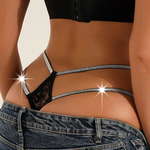 Vista 3 de Banamic Tanga con purpurina para mujer