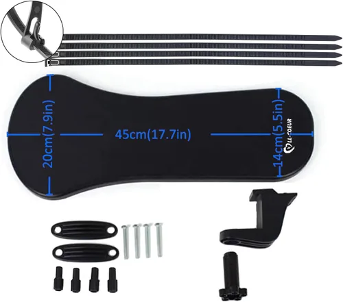 Vista 2 de LL-COEUR Reposamuñecas de apoyo para mesa y silla, extensor de escritorio ergonómico, soporte multifuncional para mouse para computadora (negro)