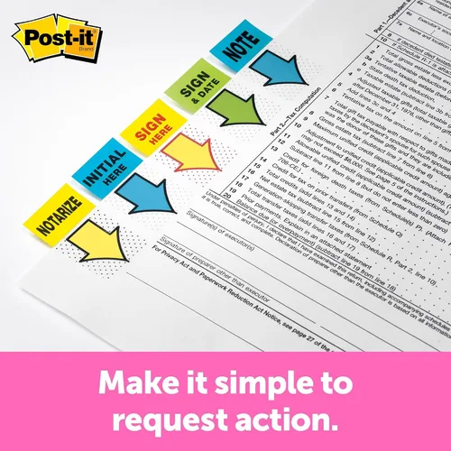 Vista 2 de Notas autoadhesivas de Post-it Marcadores de página extraíbles para marcar documentos fiscales, inmobiliarios y legales