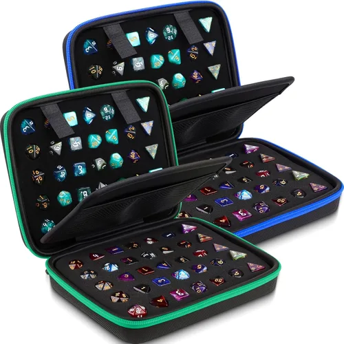 Vista 11 de Aoriher 1 Pcs Dice Case with Removable Slotted Tray for Storage Game Storage Case Dice Holder Holds up to 70/10 Sets (Blue)
