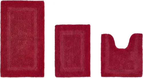 Vista 439 de Better Trends - Juego de 2 alfombras de baño 100% algodón, extra suaves, con borlas, de 17" x 24", alfombra de baño superabsorbente y reversible