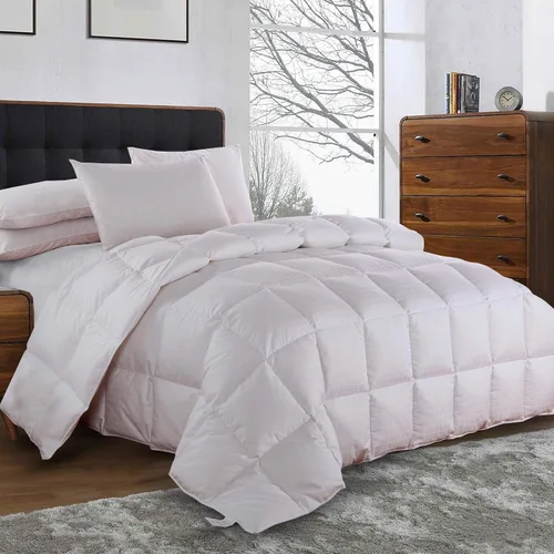 Vista 2 de Edredón de plumón de ganso, relleno de edredón de lujo para todas las estaciones, 75% plumón de ganso, ropa de cama ligera y transpirable, 300 hilos