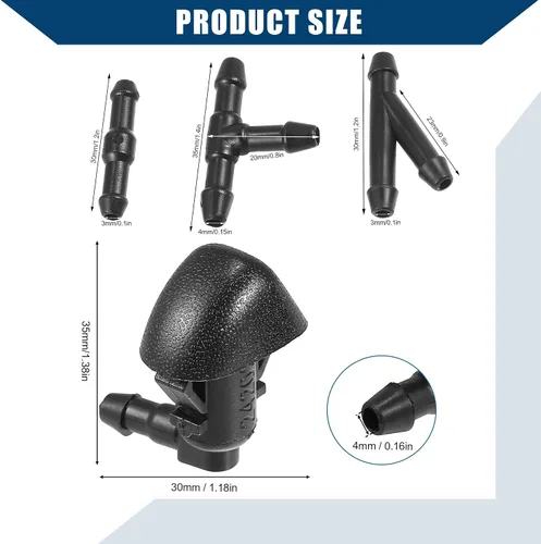 Vista 5 de N.º 76810-TK8-A01 Kit de boquillas de limpiaparabrisas para Honda Odyssey 2011-2017/Boquillas de pulverización para parabrisas delantero, manguera