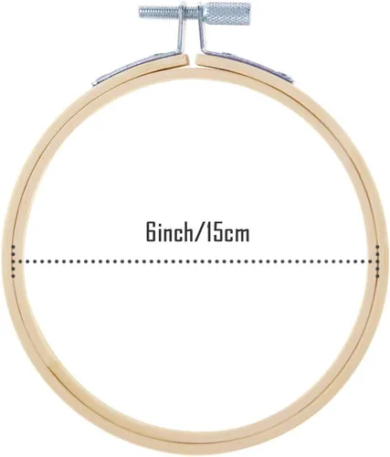 Vista 2 de Caydo Juego de 12 aros de bordado de 6 pulgadas con 6 piezas de tela Aida, 14 unidades de tela blanca de punto de cruz para bordado de manualidades