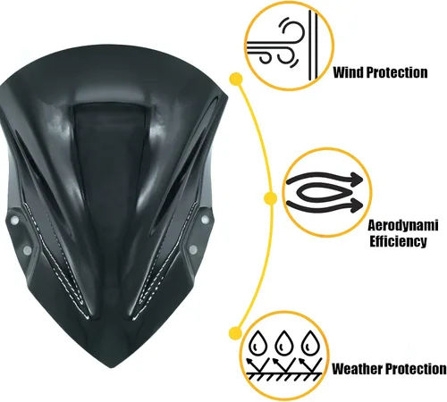 Vista 2 de Parabrisas scooter deflectores de viento doble burbuja compatible con Ninja 400 2018-2023