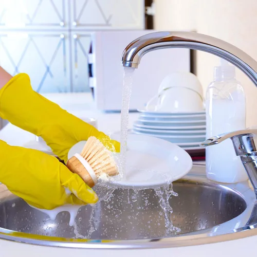Vista 6 de Boao Cepillo de bambú para limpiar platos y 1 soporte de madera natural para limpiar la cocina, cepillo duradero de bambú para limpiar ollas