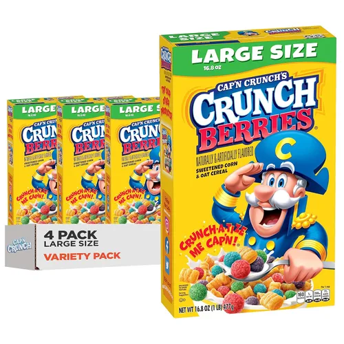 Vista 14 de Cap'n Crunch Cereales, paquete variado de 3 sabores, cajas de tamaño grande, (paquete de 4)
