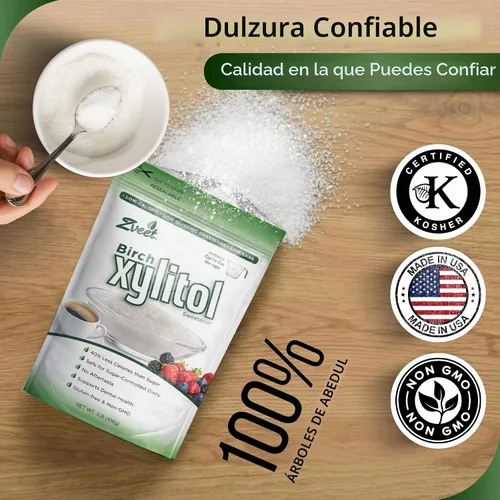 Vista 6 de Edulcorante de Abedul Xylitol de Zveet (fabricado en EE. UU)