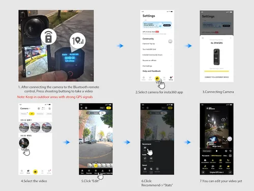 Vista 9 de Control remoto GPS para cámaras Insta360 X5/X4/X4 Air X3/Go 3S/ACE pro 2/ACE Pro/ONE X2, accesorios de acción inteligente de 25M de alcance
