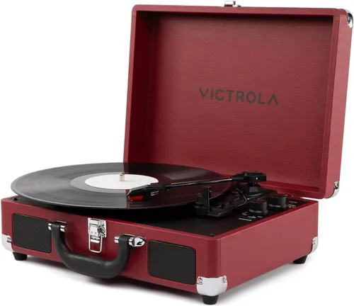 Vista 13 de Victrola Journey II (Modelo 2025) – Reproductor de Discos de Maleta Bluetooth – Altavoces Estéreo Integrados con Bajo Mejorado, Tocadiscos de 3
