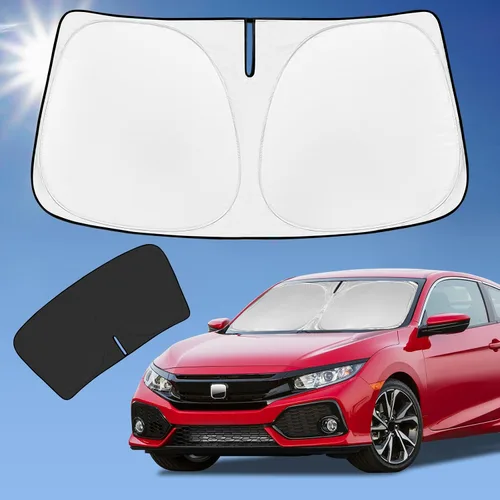 Vista 32 de Parasol de 4 capas para parabrisas, ajuste personalizado, tela 240T