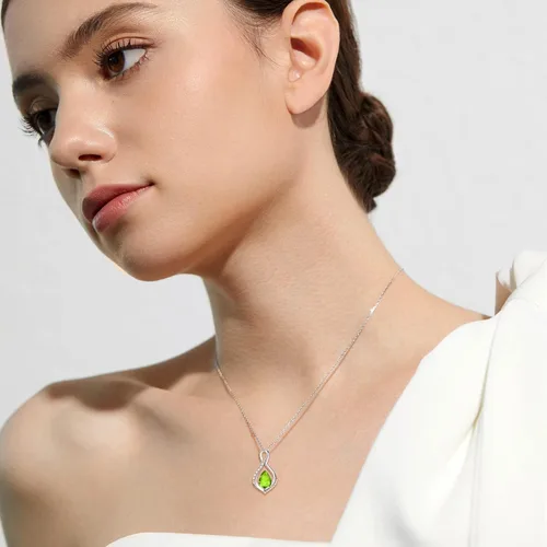 Vista 5 de AENEAS Collar con dije de piedra natal infinito para mujer, regalo de joyería para cumpleaños, aniversario, Navidad