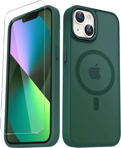 Vista 48 de YENAPOON Funda magnética mate para iPhone 11 con 1 protector de pantalla, compatible con Magsafe, translúcida esmerilada, delgada, a prueba