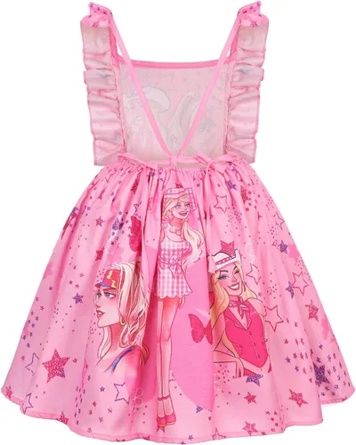 Vista 2 de Vestido de disfraz para niñas, con dibujos animados, manga con volantes, traje de verano, fiesta de cumpleaños, juguete de regalo